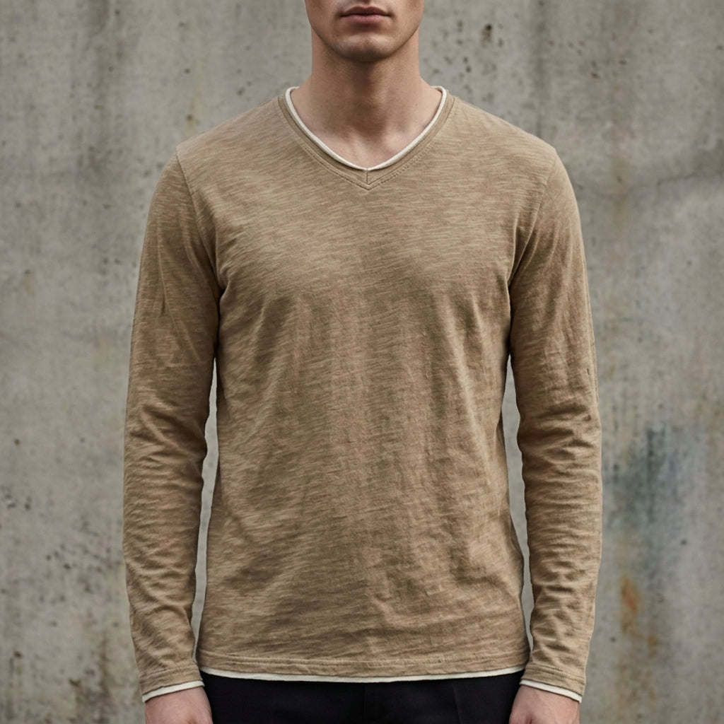 Classic Fit Cotton Long Sleeve Shirt - Vonnera