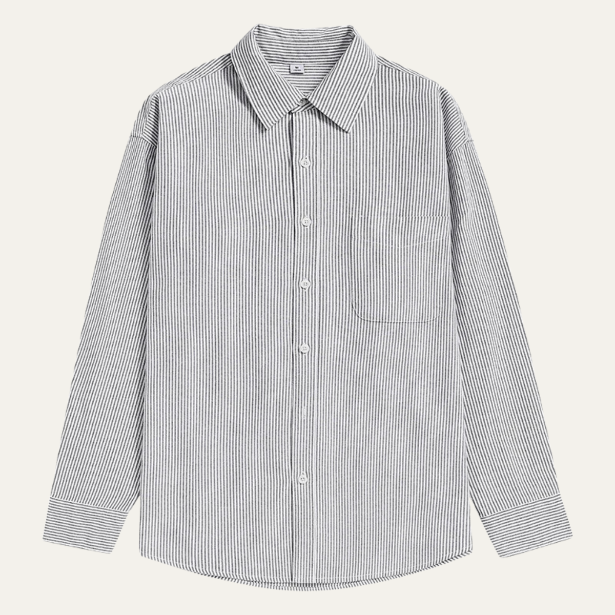Men's Striped Classic Collar Shirt with Pocket