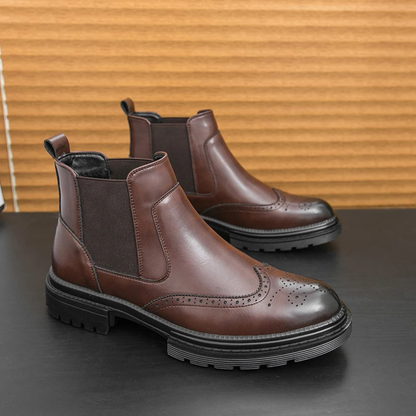 Men's Leather Chelsea Boots Anti Slip Sole Vintage Style