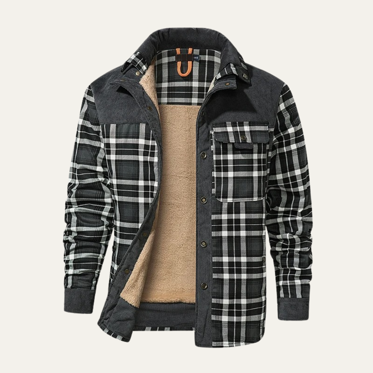 Men's Plaid Flannel Jacket Fleece Lined