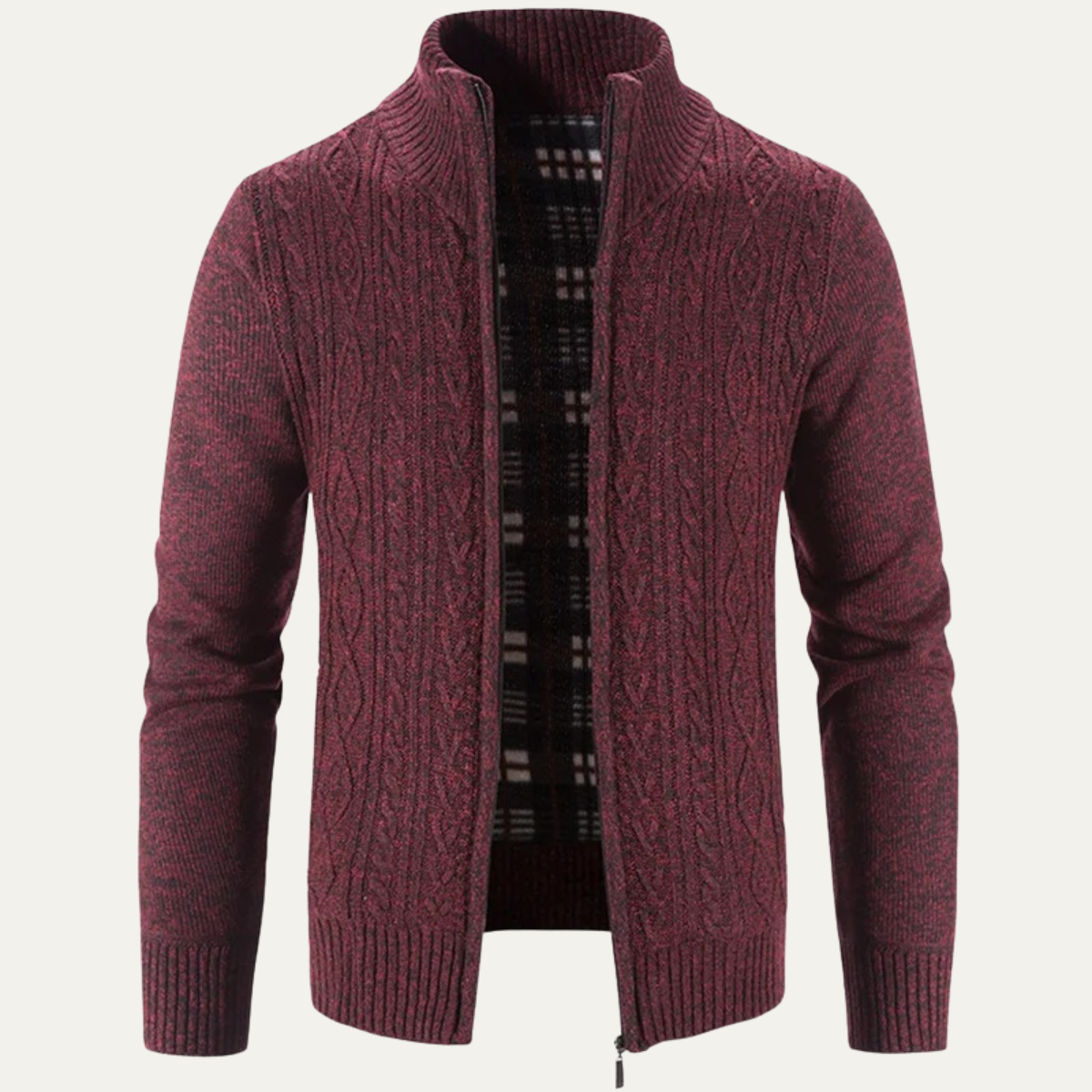 Men's Fleece Zip Up Jacket Warm Knit