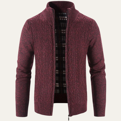 Men's Fleece Zip Up Jacket Warm Knit