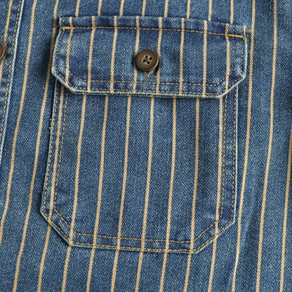 Men's Heavy Cotton Striped Casual Shirt