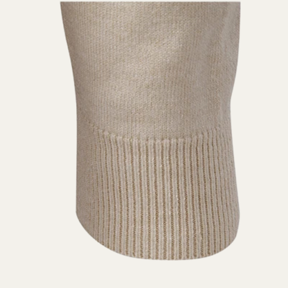 Men's Cotton Polo Sweater Soft Knit Beige
