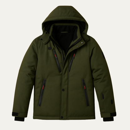 Huntington Men's Puffer Parka Jacket Detachable Hood - Vonnera