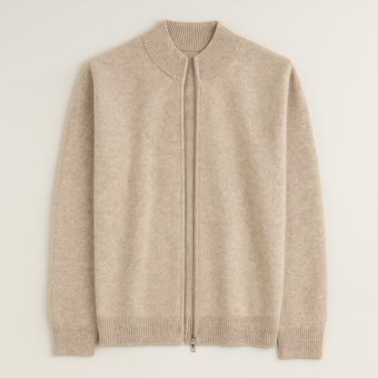 Men's Merino Mock Neck Zip Cardigan - Vonnera