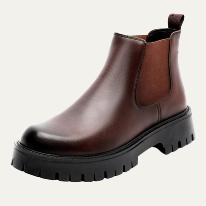 Men's Leather Chelsea Boots Ankle High Black - Vonnera