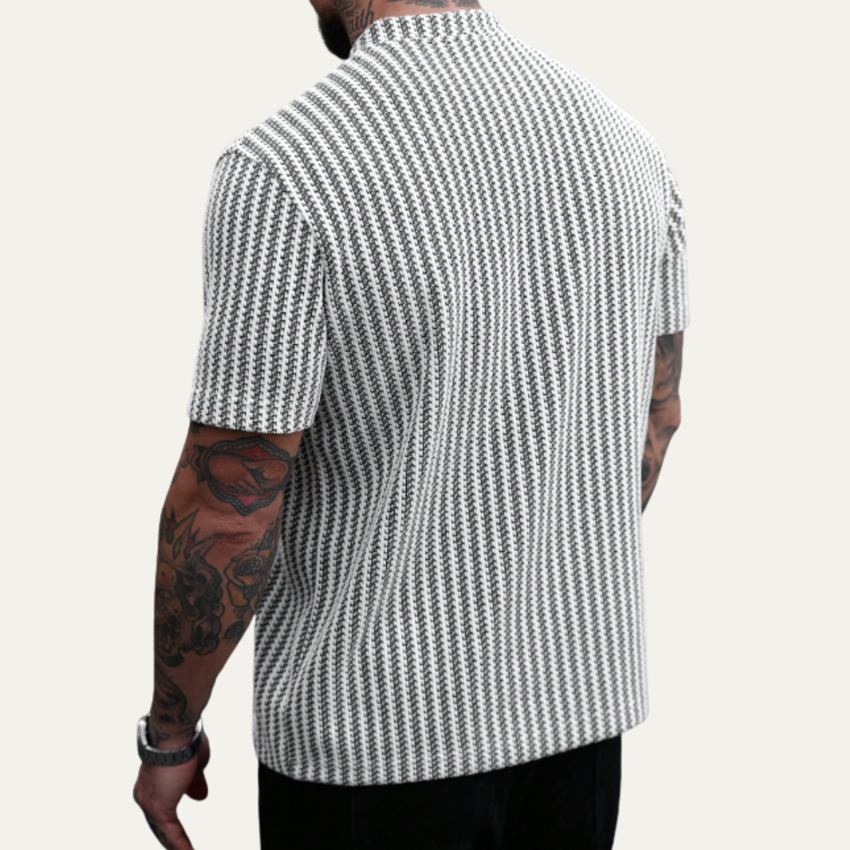 Men's Textured Polo Shirt Summer Casual