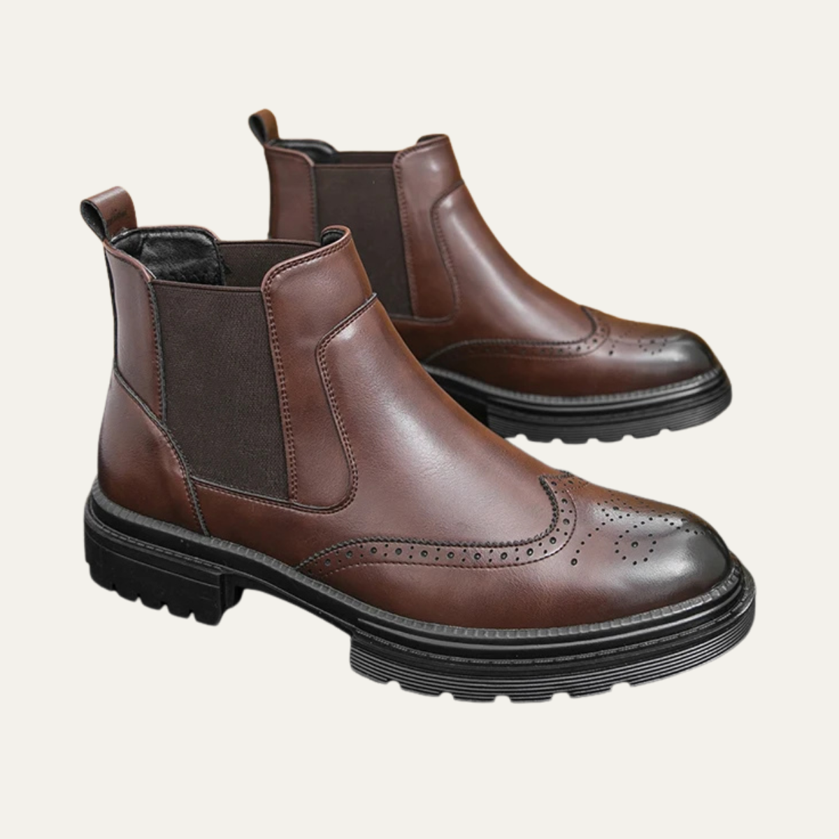 Men's Leather Chelsea Boots Anti Slip Sole Vintage Style - Vonnera