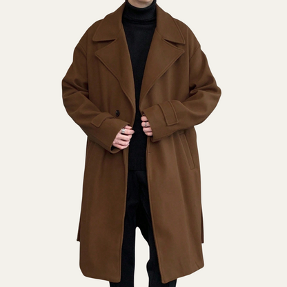 Men's Wool Wrap Coat Camel Color With Belt
