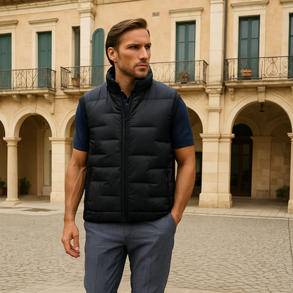 Men's Black Quilted Puffer Vest