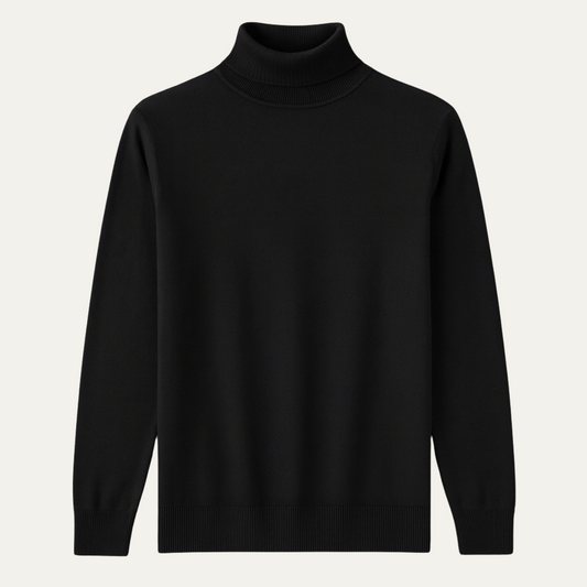 Men's Cotton Turtleneck Sweater Slim Fit Classic - Vonnera