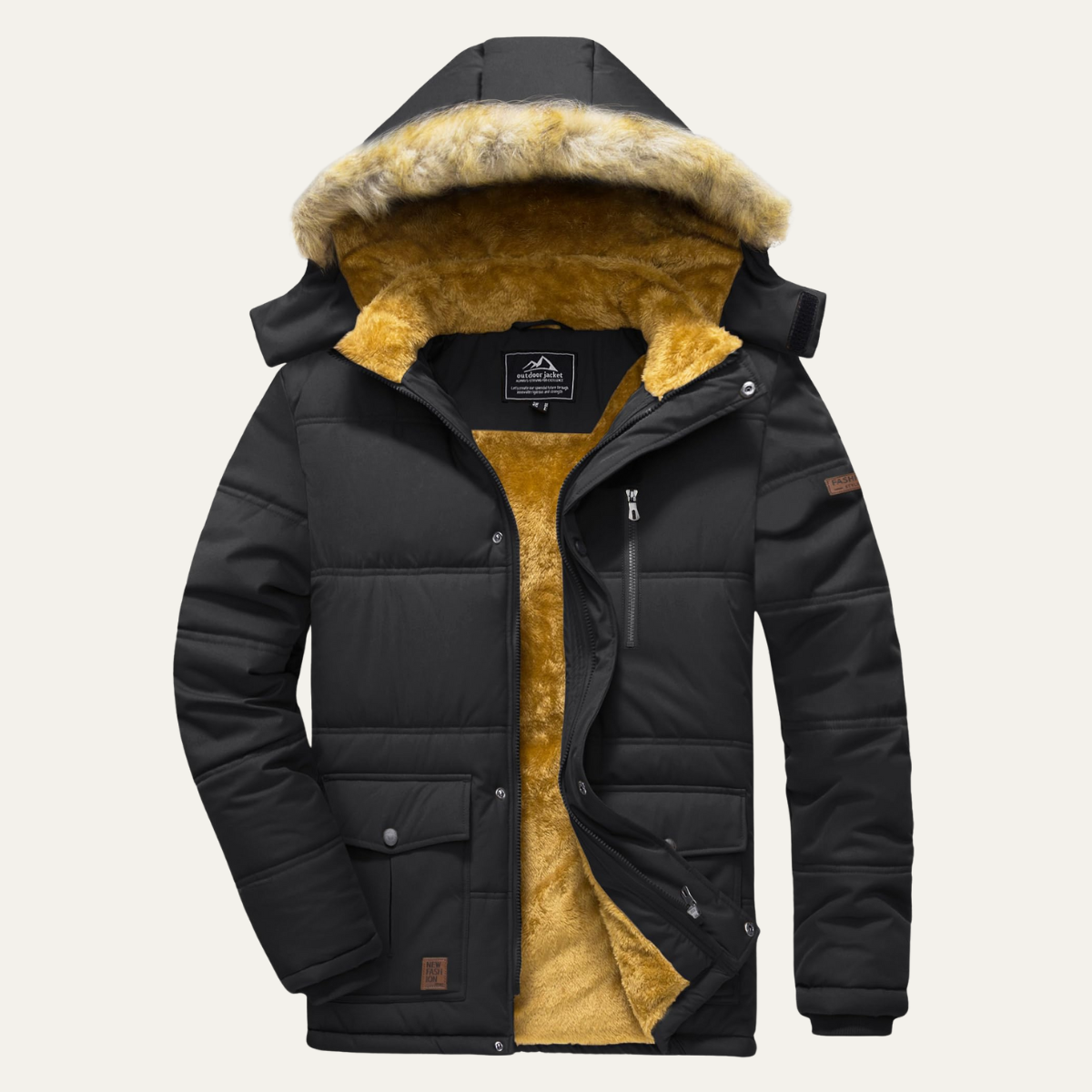 Men's Winter Parka Jacket Detachable Hood - Vonnera