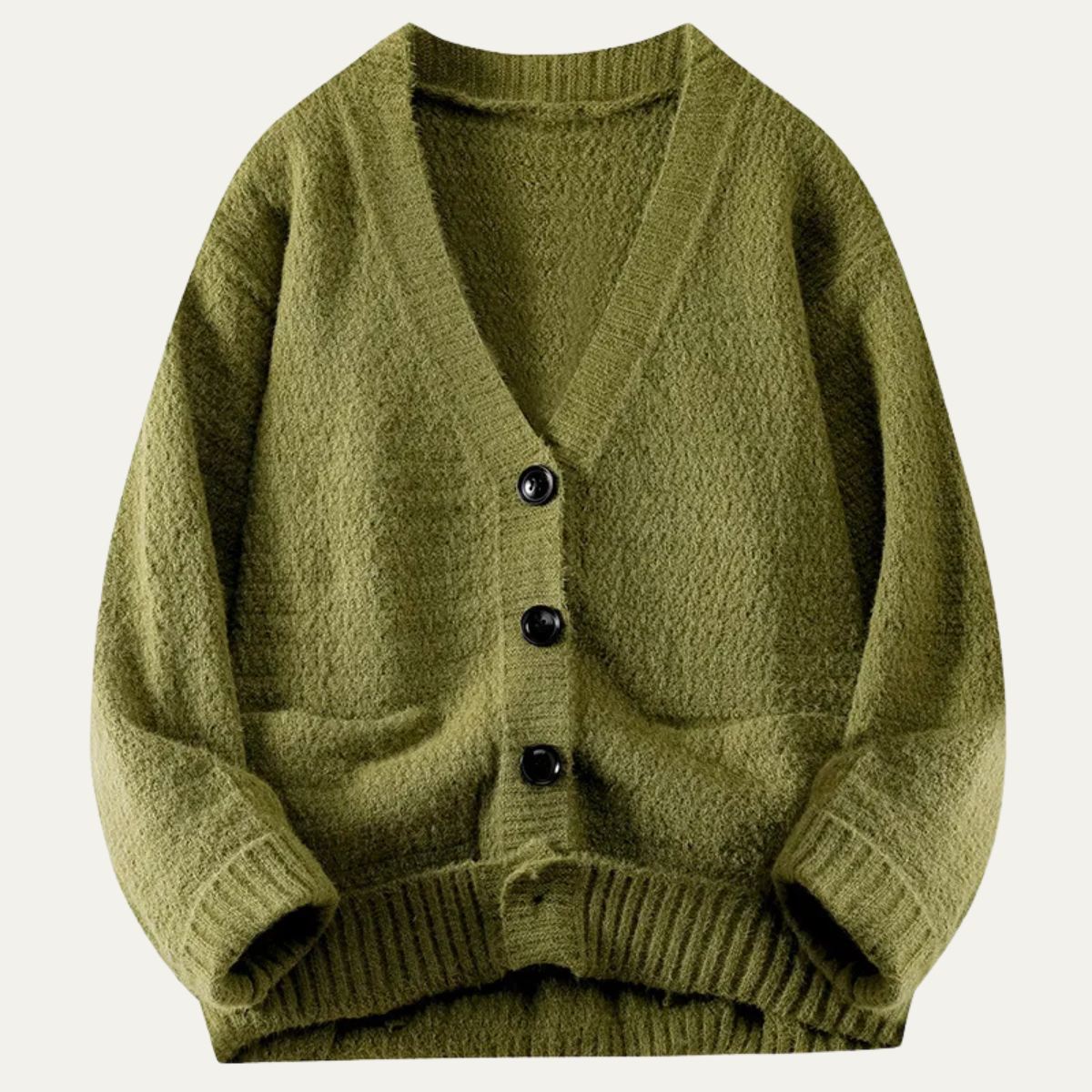 Men's V Neck Knit Cardigan Casual Loose Fit
