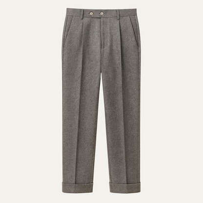 Men's Wool Slim Fit Dress Pants High Waisted - Vonnera