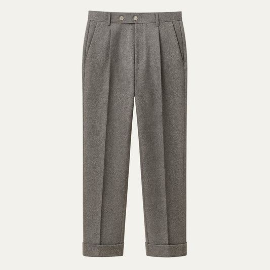 Men's Wool Slim Fit Dress Pants High Waisted - Vonnera