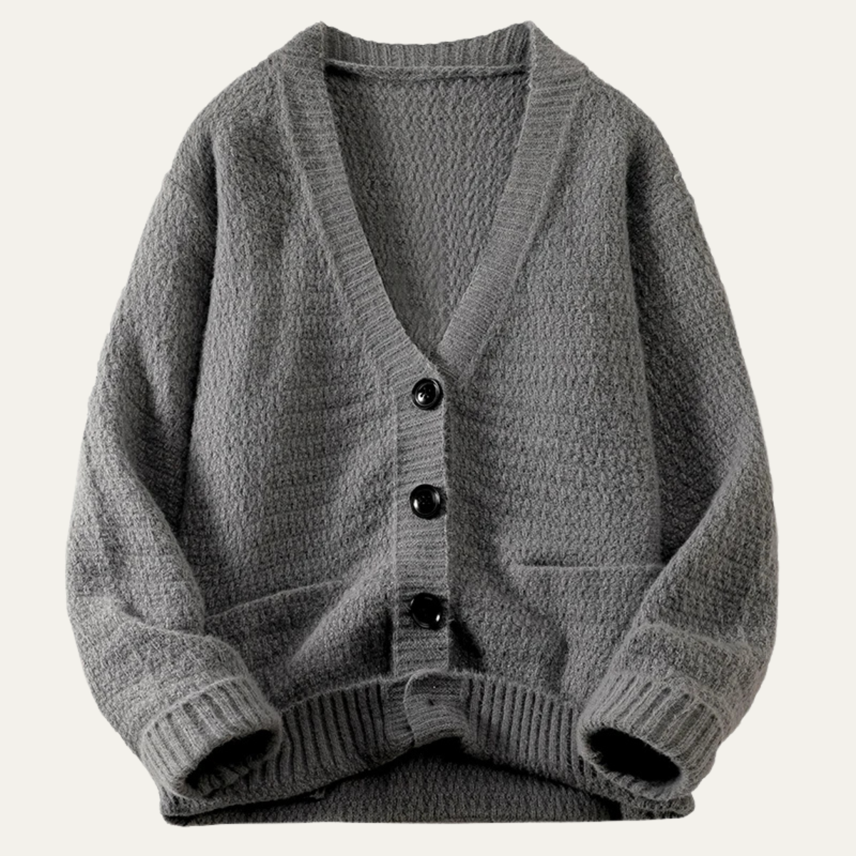 Men's V Neck Knit Cardigan Casual Loose Fit - Vonnera