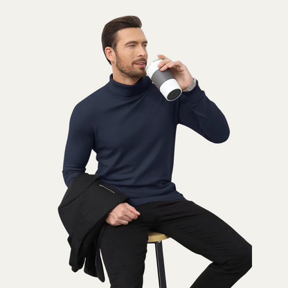 Men's Cotton Turtleneck Sweater Slim Fit Classic