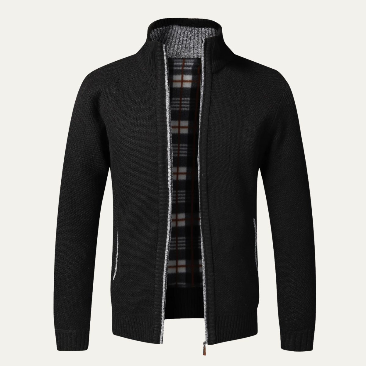 Men's Knitted Zip Up Cardigan - Vonnera