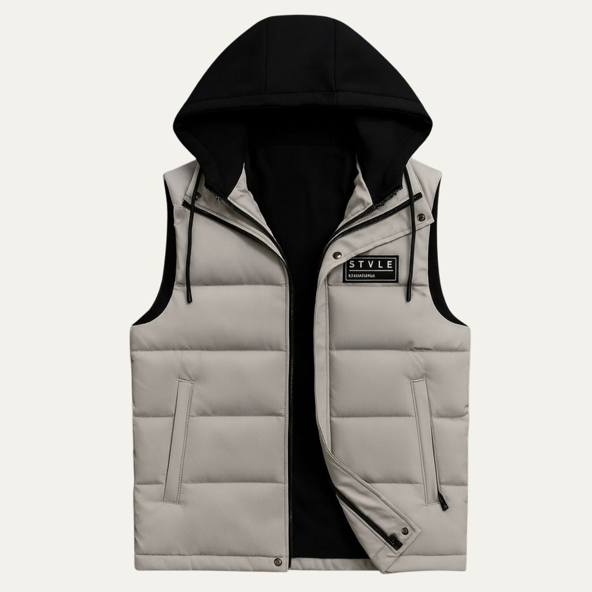 Women's Quilted Hooded Vest Zip Front - Vonnera
