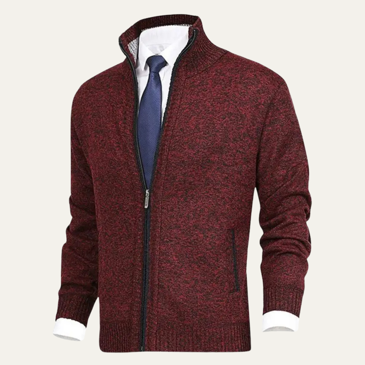 Men's Thick Knitted Fleece Cardigan Full Zip