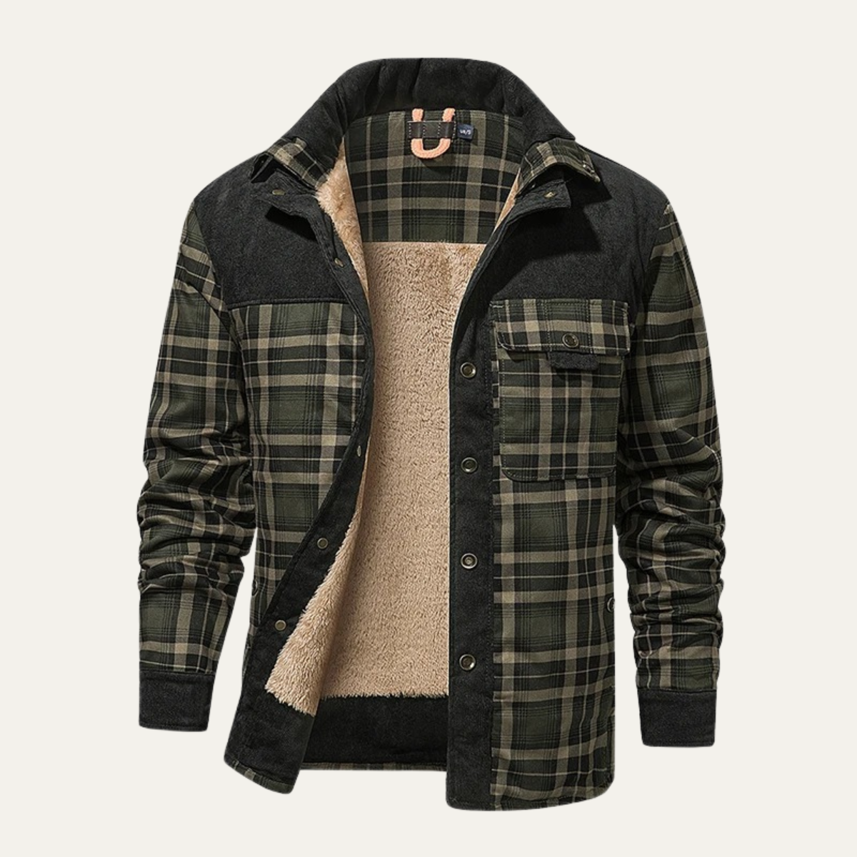 Men's Plaid Flannel Jacket Fleece Lined