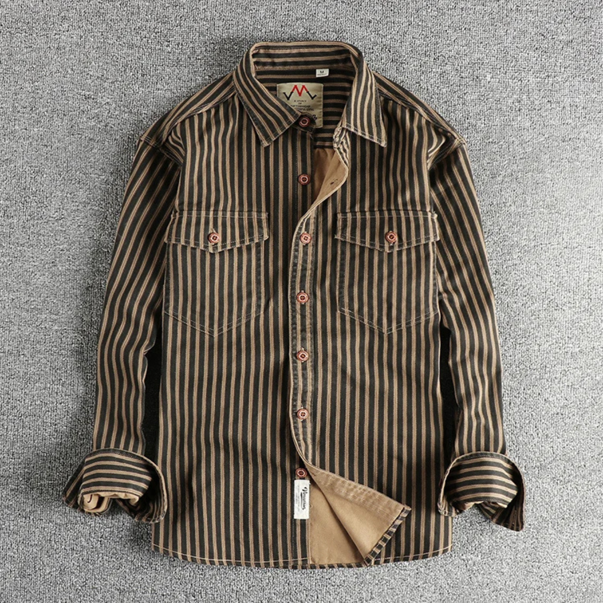 Men's Retro Striped Button Up Shirt
