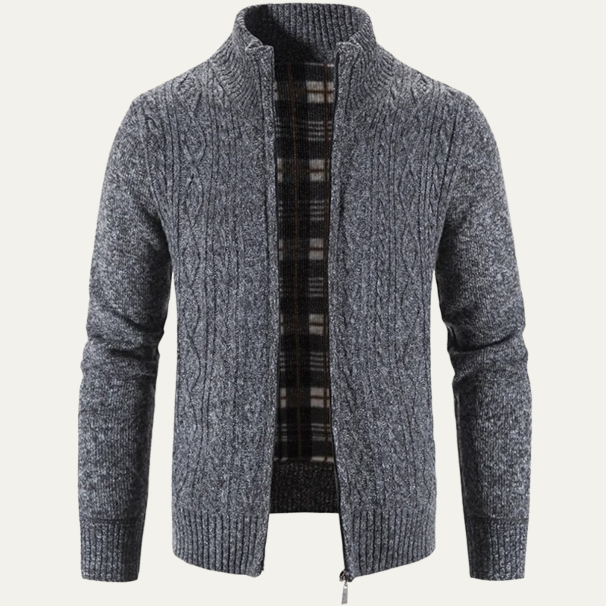 Men's Fleece Zip Up Jacket Warm Knit
