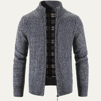 Men's Fleece Zip Up Jacket Warm Knit