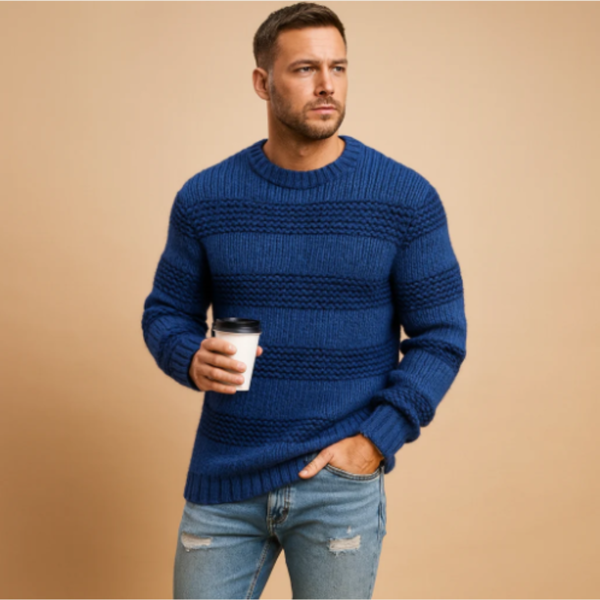 Men's Knitted Fair Isle Sweater Nordic Winter