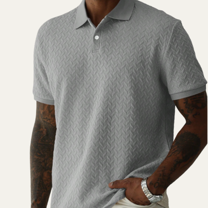 Men's Textured Polo Shirt Summer Casual