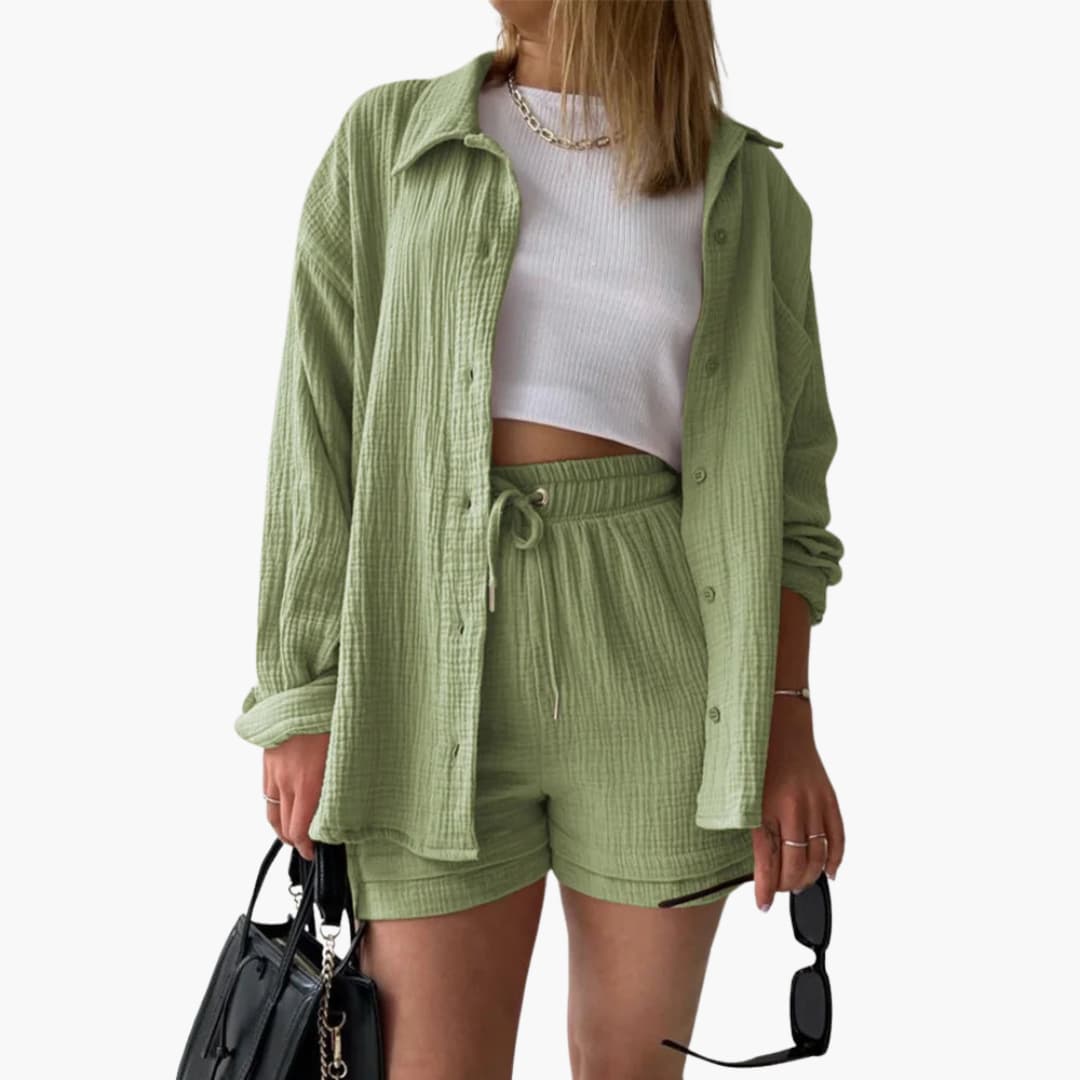 Women's 3 Piece Set High Waist Shorts