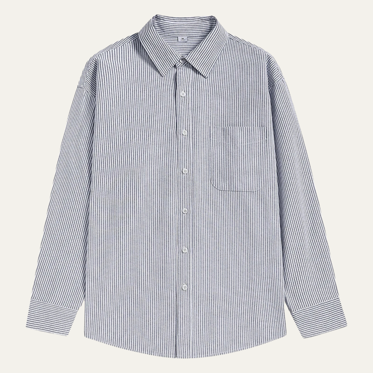 Men's Striped Classic Collar Shirt with Pocket