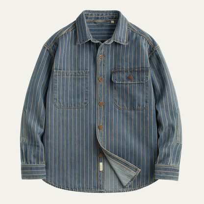Men's Heavy Cotton Striped Casual Shirt - Vonnera