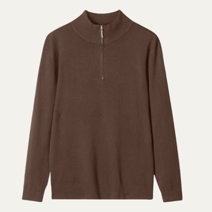 Men's Mock Neck Half Zip Knit Sweater - Vonnera