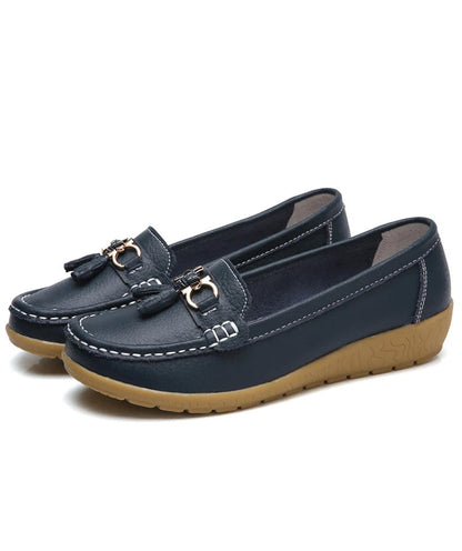 Women's Leather Cut Out Ballet Flats