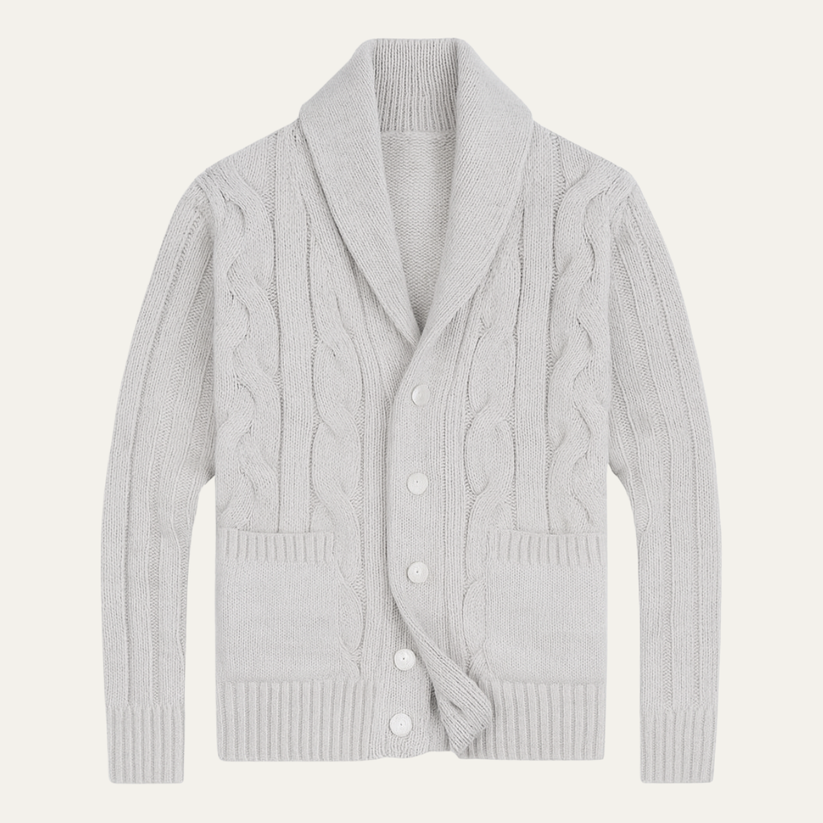 Verona Men's Cable Knit Cardigan Shawl Collar Warm - Vonnera