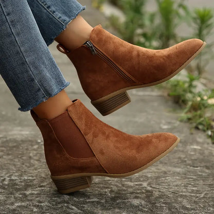 Women's Low Heel Ankle Boots Pointed Toe - Vonnera