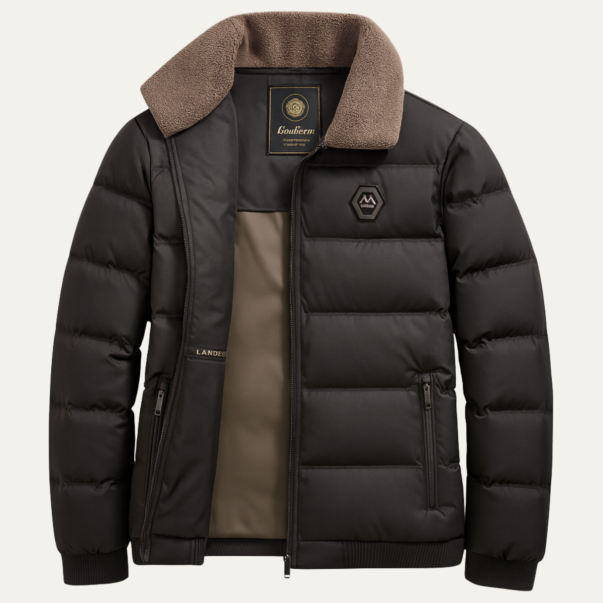 Men's Quilted Winter Jacket Warm Padded Green - Vonnera