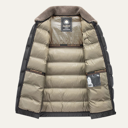 Men's Quilted Winter Jacket Warm Padded Green