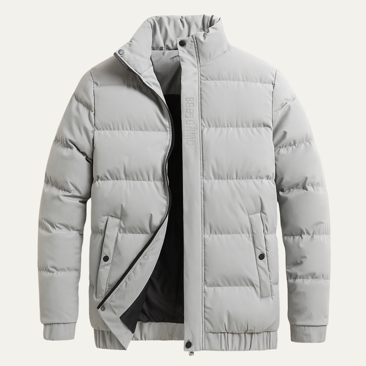 Men's Warm Puffer Jacket Insulated Black - Vonnera