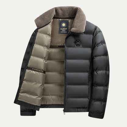 Men's Quilted Winter Jacket Warm Padded Green