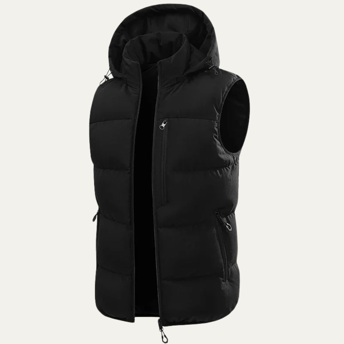 Men's Warm Puffer Gilet Hooded Zip Pockets