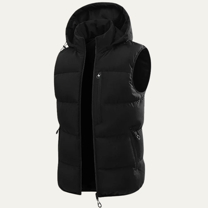 Men's Warm Puffer Gilet Hooded Zip Pockets
