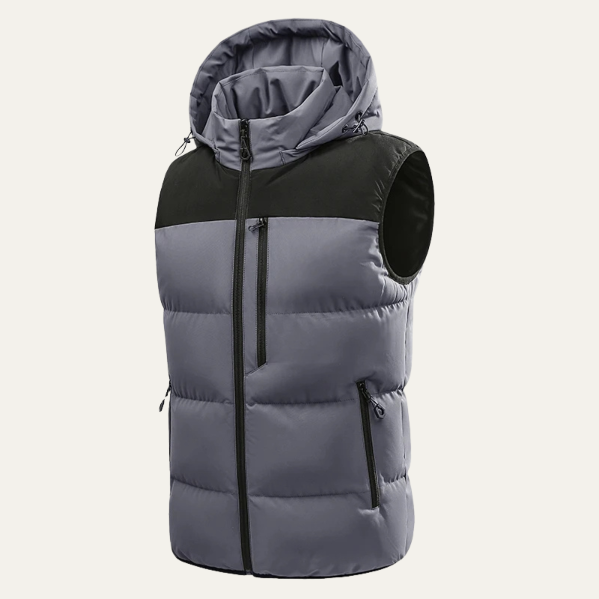 Men's Warm Puffer Gilet Hooded Zip Pockets