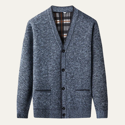 Men's Soft Knit Cardigan Button Front Classic Design - Vonnera