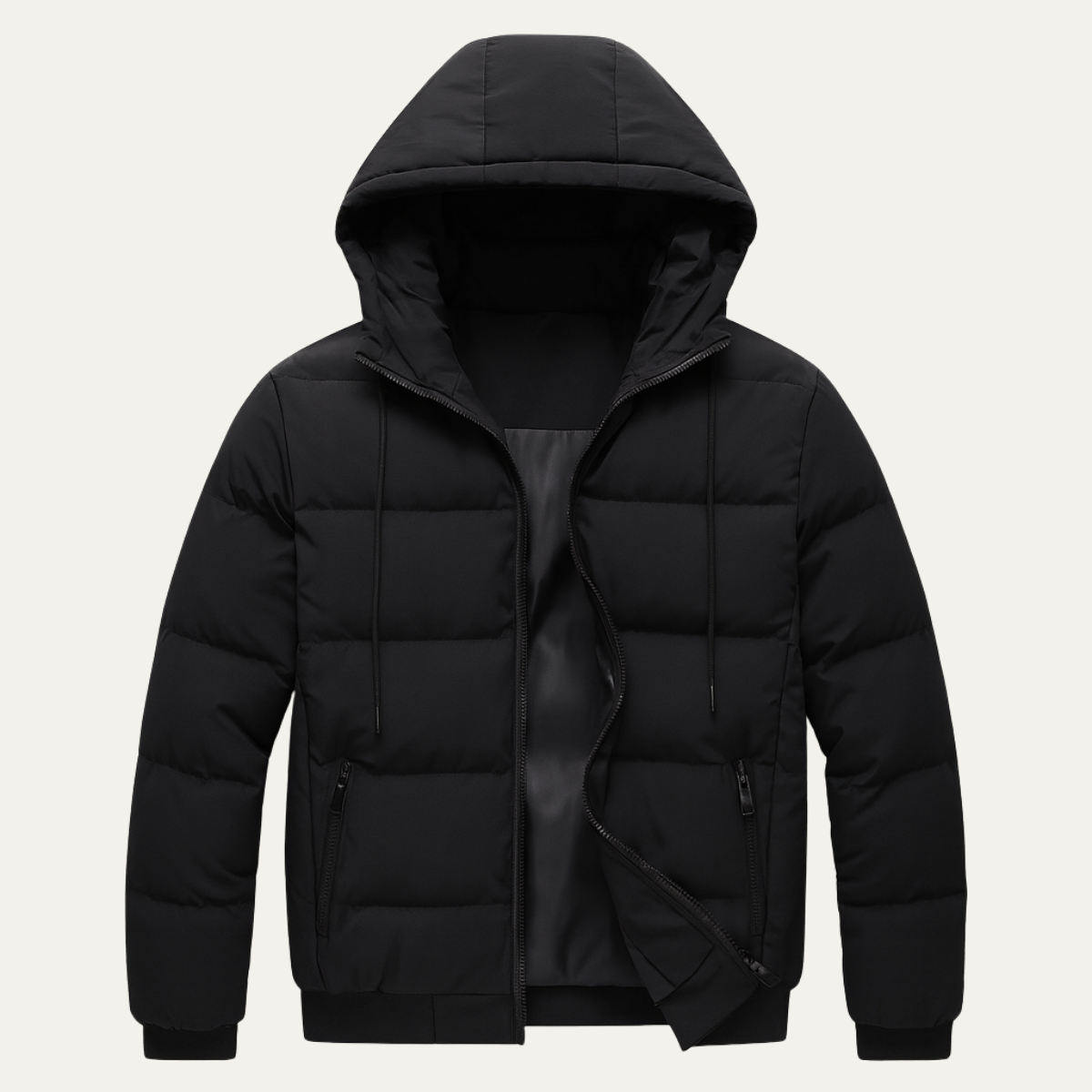 Men's Puffer Jacket Warm Elegant Down Black - Vonnera