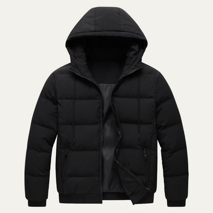 Men's Puffer Jacket Warm Elegant Down Black - Vonnera