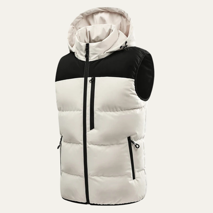 Men's Warm Puffer Gilet Hooded Zip Pockets
