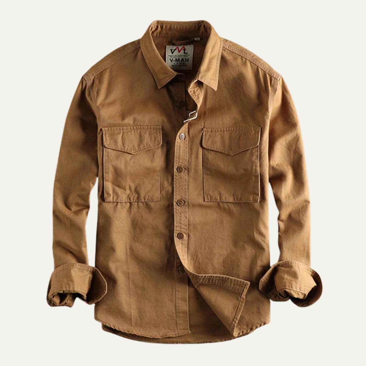 Men's Canvas Cargo Shirt Jacket - Vonnera